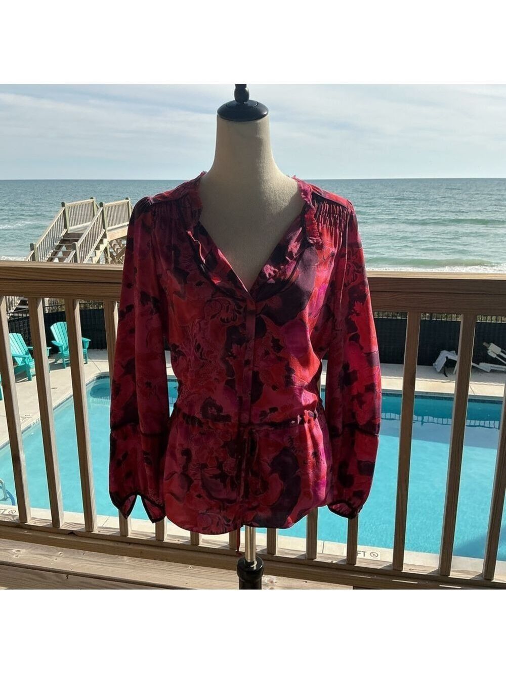 Rebecca Taylor Fuchsia Floral Blouse